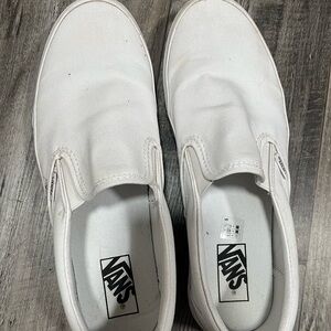Men’s 10.5 white slip on vans used but good condition